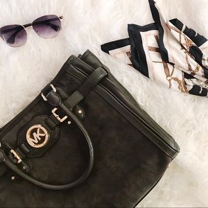 Michael Kors Olive Suede Satchel